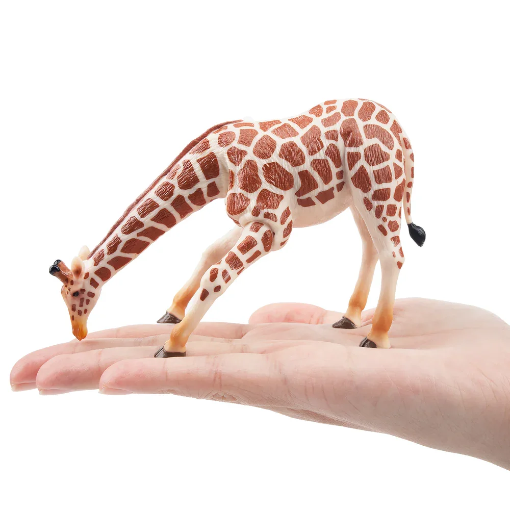 Toymany Simulation Grazing Giraffe Wildlife Animal Model Toy Mini Figures Dolls Action Figurines Toys Children Gift Cake Decora