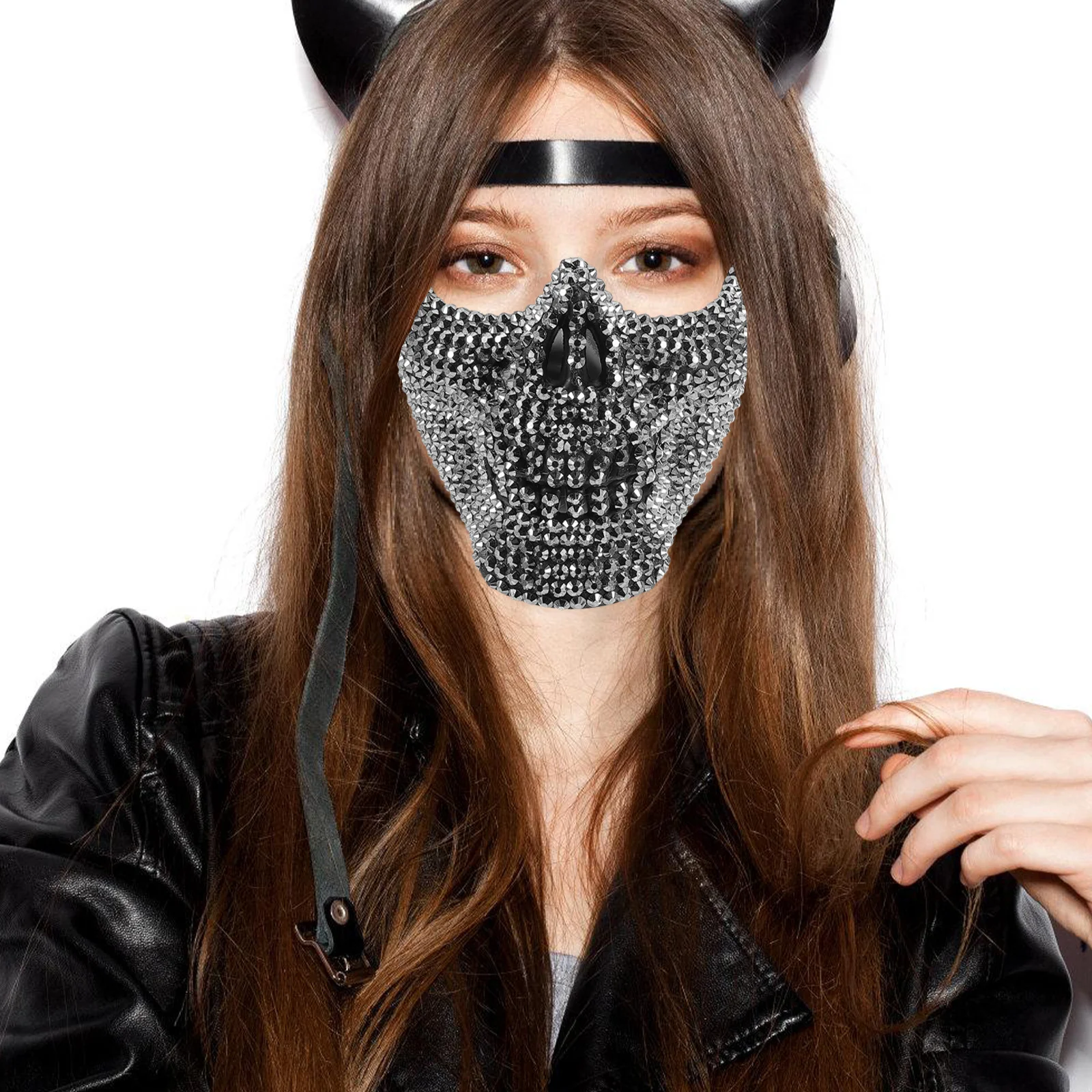 

Halloween Skull Mask Durable Plastic Comfortable Fit for Most People Party Cosplay Masquerade Costume Accessory Scary Halloween