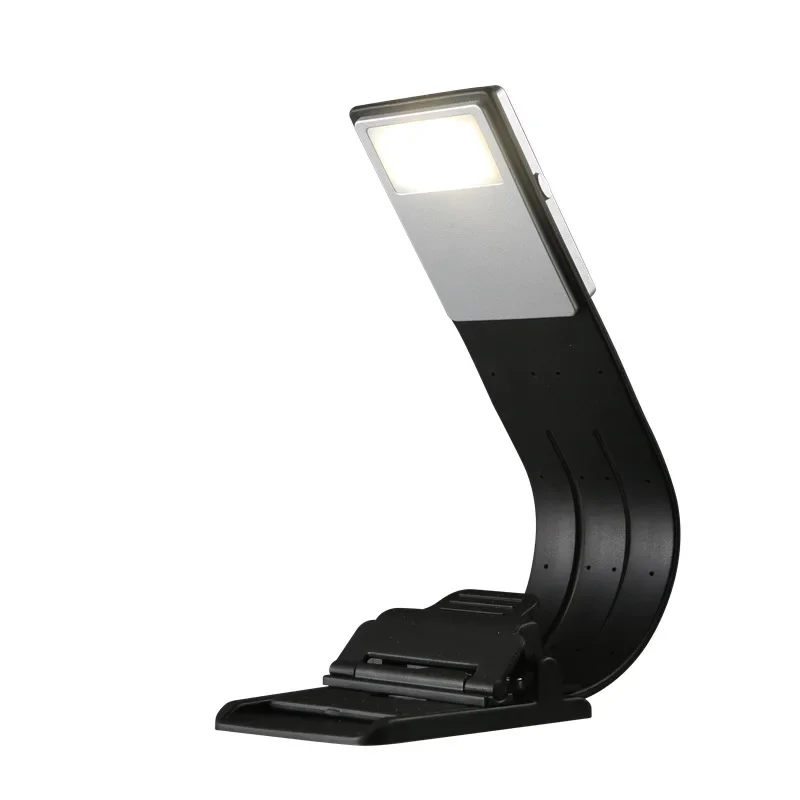 USB Recarregável LED Clip On Book Light, Luz noturna, Lâmpada de leitura portátil, Mini Desk Lamp