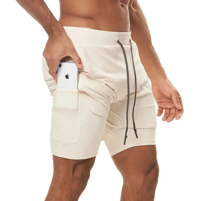 Summer Man Fitness Sport Shorts Men's Jogging Gym Bodybuilding Short Pants Breathable Training Sportswear double-deck Shorts Men