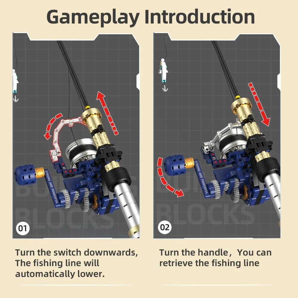 

K96151 479PCS Simulation Sea Fishing Toy Ornament Model Building Blocks Mechanical DIY Construction Educational Learning Blocks