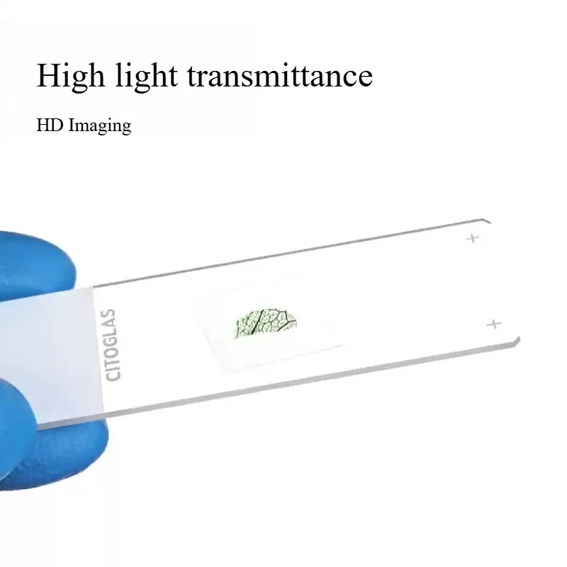 Anti-Drop-Off Microscope Slides 50Pcs/Box 45°Chamfer Polished Edge for School Biology Class Student Biological Sectioning Sample