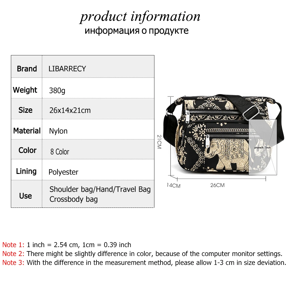 High Quality Nylon Ladies Shoulder Bag New Fashion Ladies Mobile Phone Bag Flower Pattern Design Women Messenger Bags Wallet Sac