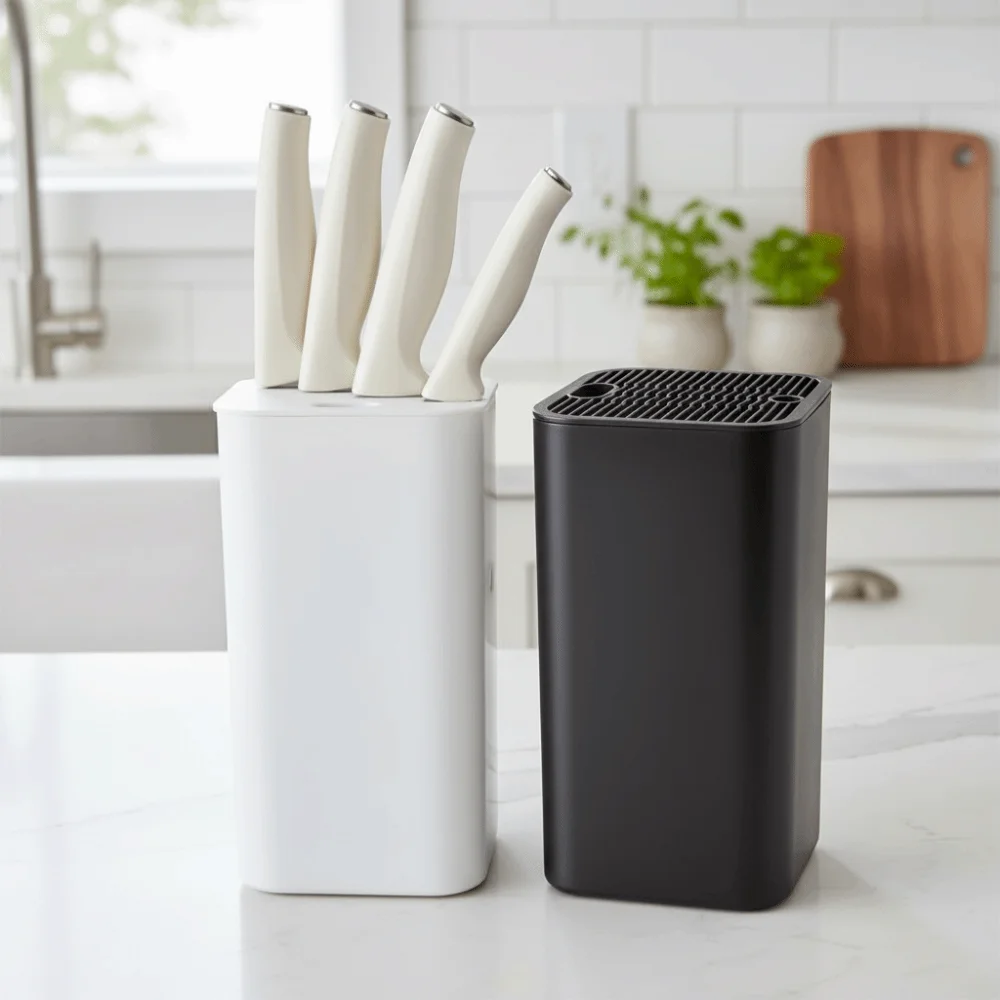 

Вставленный дизайн, держатель для резака, квадратный съемный блок для резки, многофункциональный органайзер для кухонной утвари, экономия места, органайзер для кухонного использования