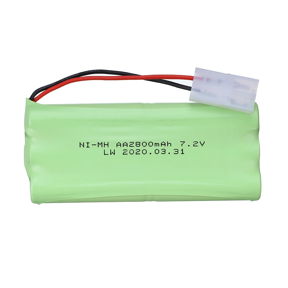 Batería recargable de 7,2 v, 2800mah, NiMH, para juguetes Rc, tanques, trenes, robots, barcos, Ni-MH, AA, 2400mah, 7,2 v, enchufe Tamiya