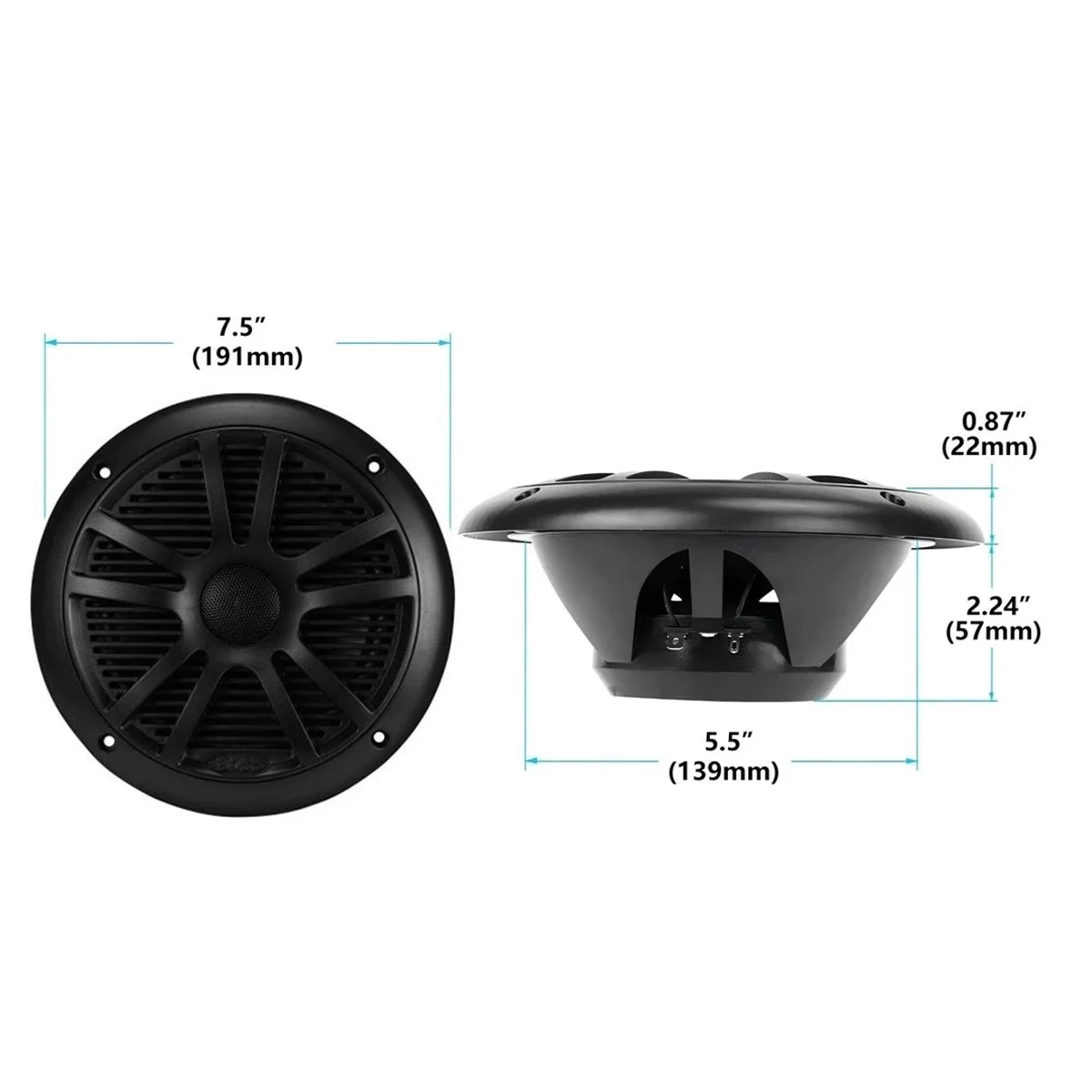 Marine Waterproof Speaker 6.5 Inch, Outdoor Yacht & Boat Audio, Anti-Corrosion Salt-Fog Resistant Loudspeaker