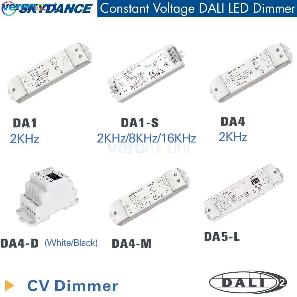 Skydance DA1 DA1-S DA4 DA4-M DA4-L DA4-D DA4-WPS DP4 DA5-L DT4 DT6 Single Color Strip CV DALI LED Dimmer PMW Dimming 12-48V DC