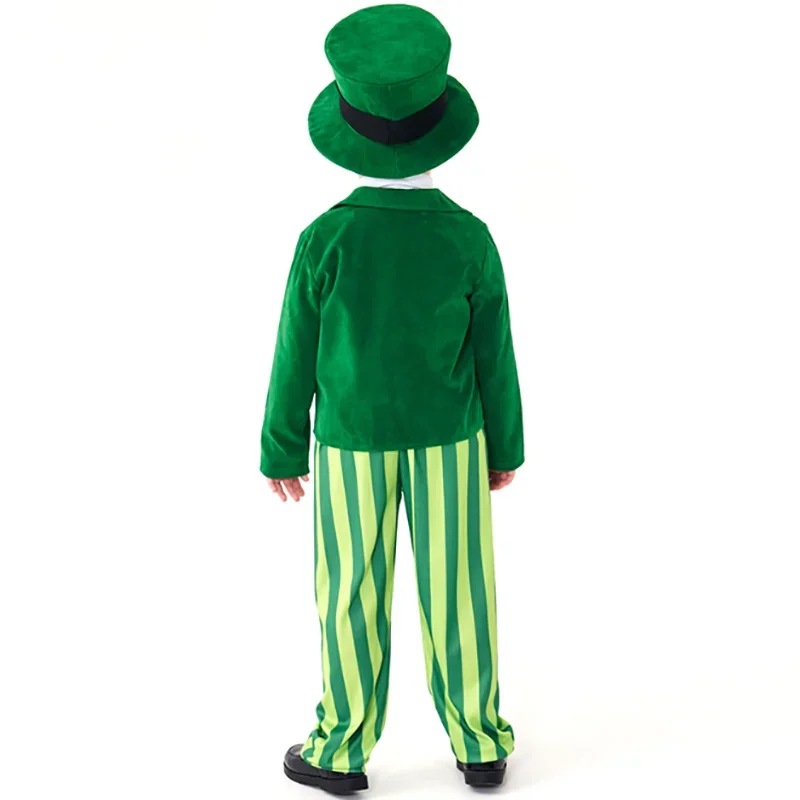 Kinderen Groen St. Patrick's Day Cosplay Kostuum Fantasia Ierland Maskerade Fancy Dress Outfit voor Jongens Kinderfeestkleding