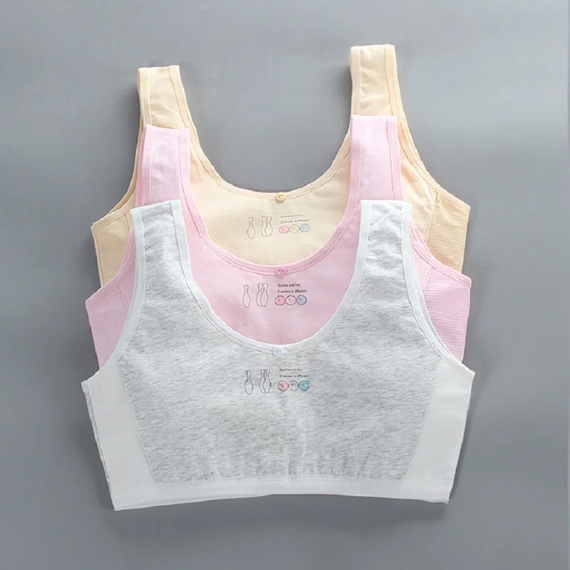 Puberty Students Cotton Training Bra Girls Mesh Summer Breathable Vest Underwear for Junior and High School Students KF931