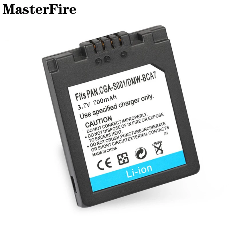 파나소닉 루믹스 DMC-FX1EG, DMC-F1PP, DMC-F1S, DMC-FX5 셀용 도매 CGA-S001 S001E DMW-BCA7 3.7V 700mah 교체용 배터리