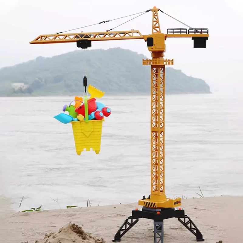 Huina 1/14 1585 Twelve Channel Remote-Controlled Alloy Lifting Tower Crane Simulation Model Toy Boy Gift Holiday Gift