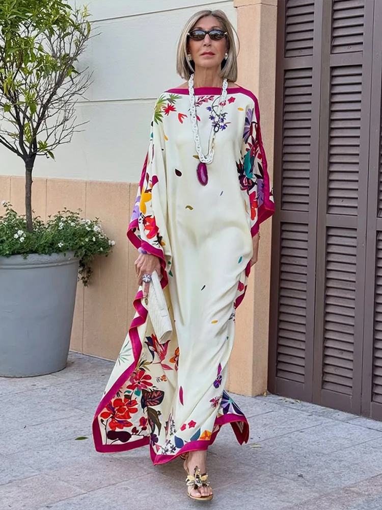 warehouse retro floral dress US Warehouse] Navy Blue Floral Bubble Sleeves Dress