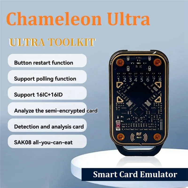 

B92B-Restart Chameleon Ultra 125K 13.56M RFID Smart Chip Reader Contactless Smart Card Emulator NFC Duplicator Card Decode