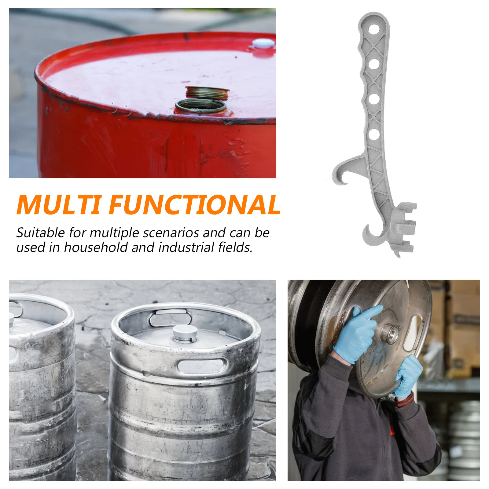 

Aluminum Alloy Gallon Opener Compatible with 5-Gallon Buckets Multi-Function Compact Durable Pail Lid Opener Industrial Bucket