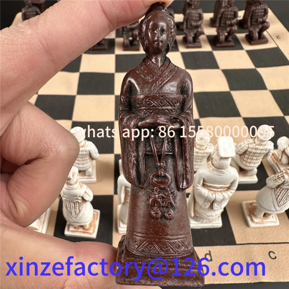 

Customizable Large Imitation Ancient Chess 3D Terra-cotta Army Resin Chess Pieces