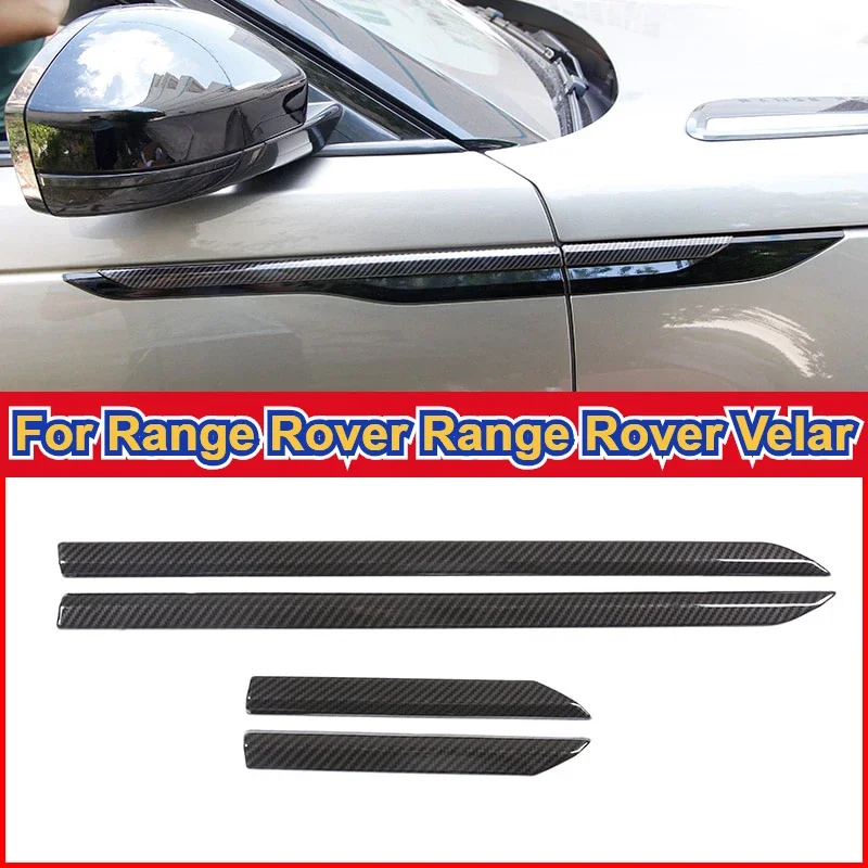 

For Land Rover Range Rover Velar 2017 2018 2019 2020 ABS Carbon Fiber Texture Side Fender Cover Trim Car Exterior Accessories