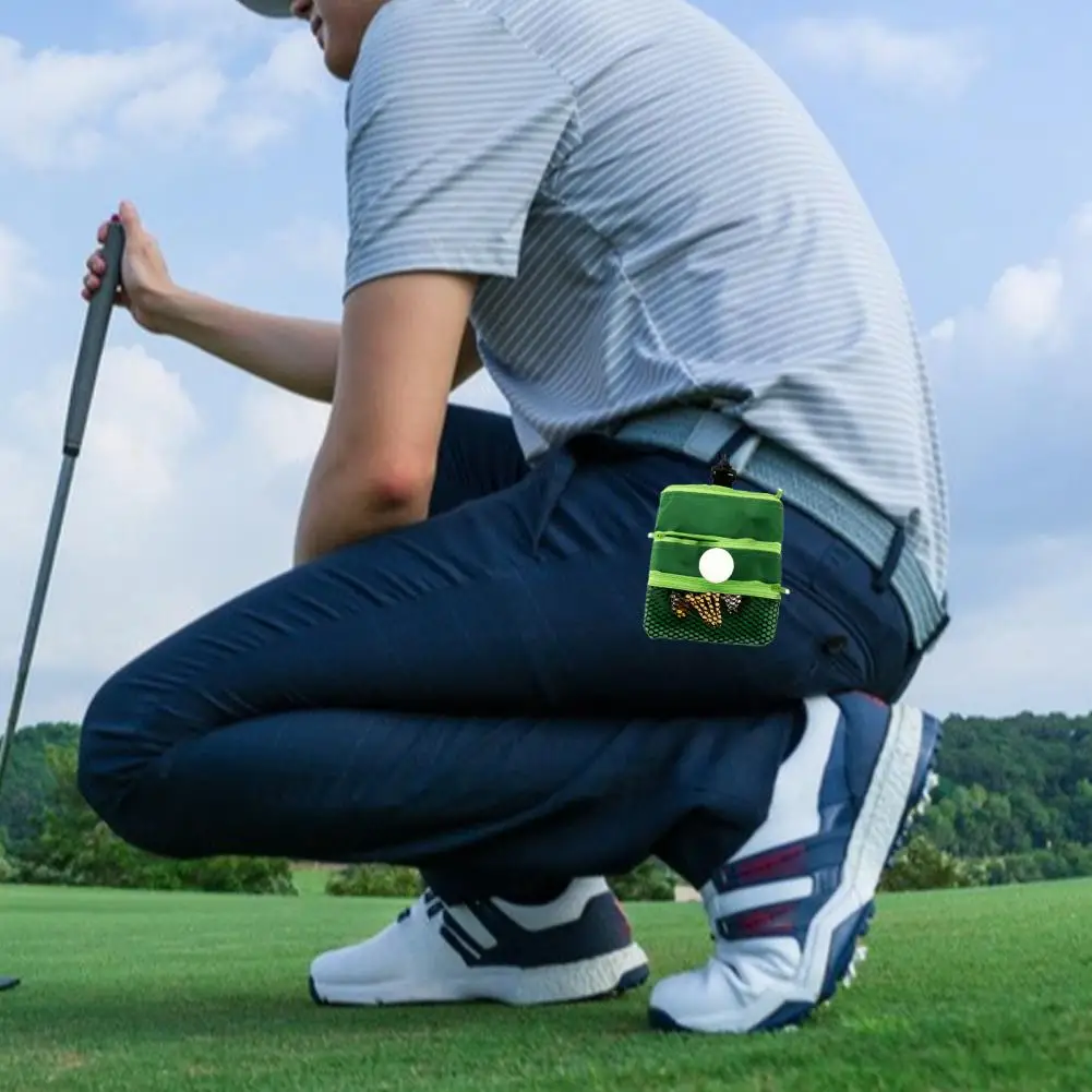 Golf Tee Pouch Durable Golf Bag Golf Ball Storage Pouch with Clip