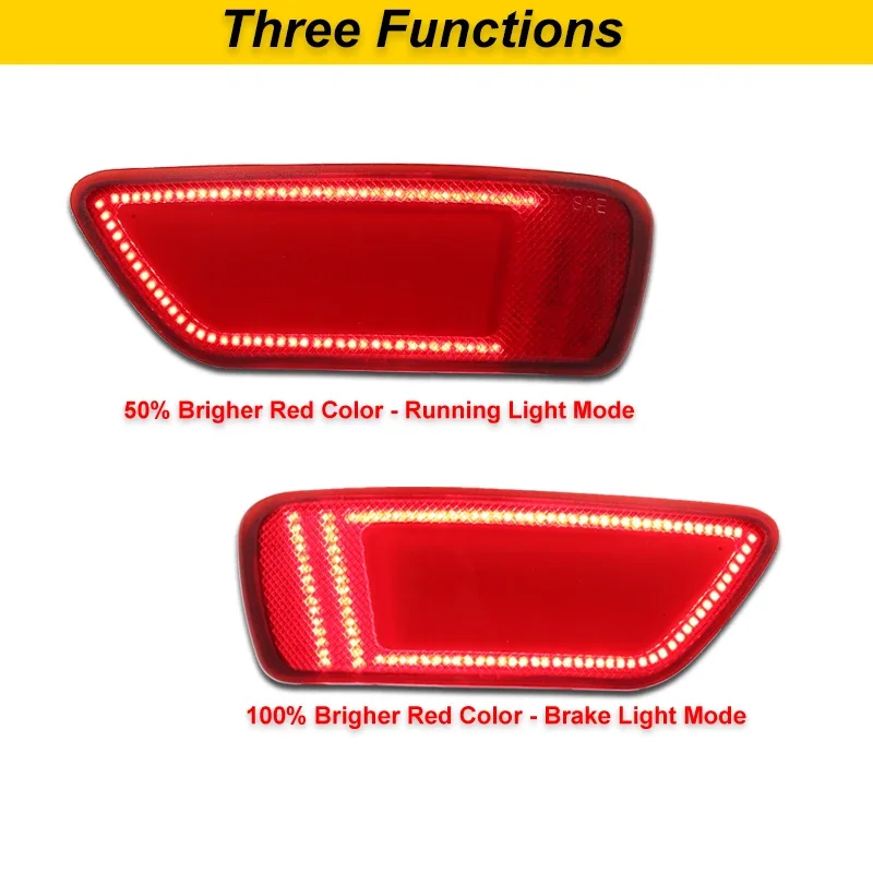 iJDM Rear Bumper Reflector Lights for Jeep Grand Cherokee WK2,Compass & for Dodge Journey Tail, Brake & Rear Fog Lamps 2011-2021