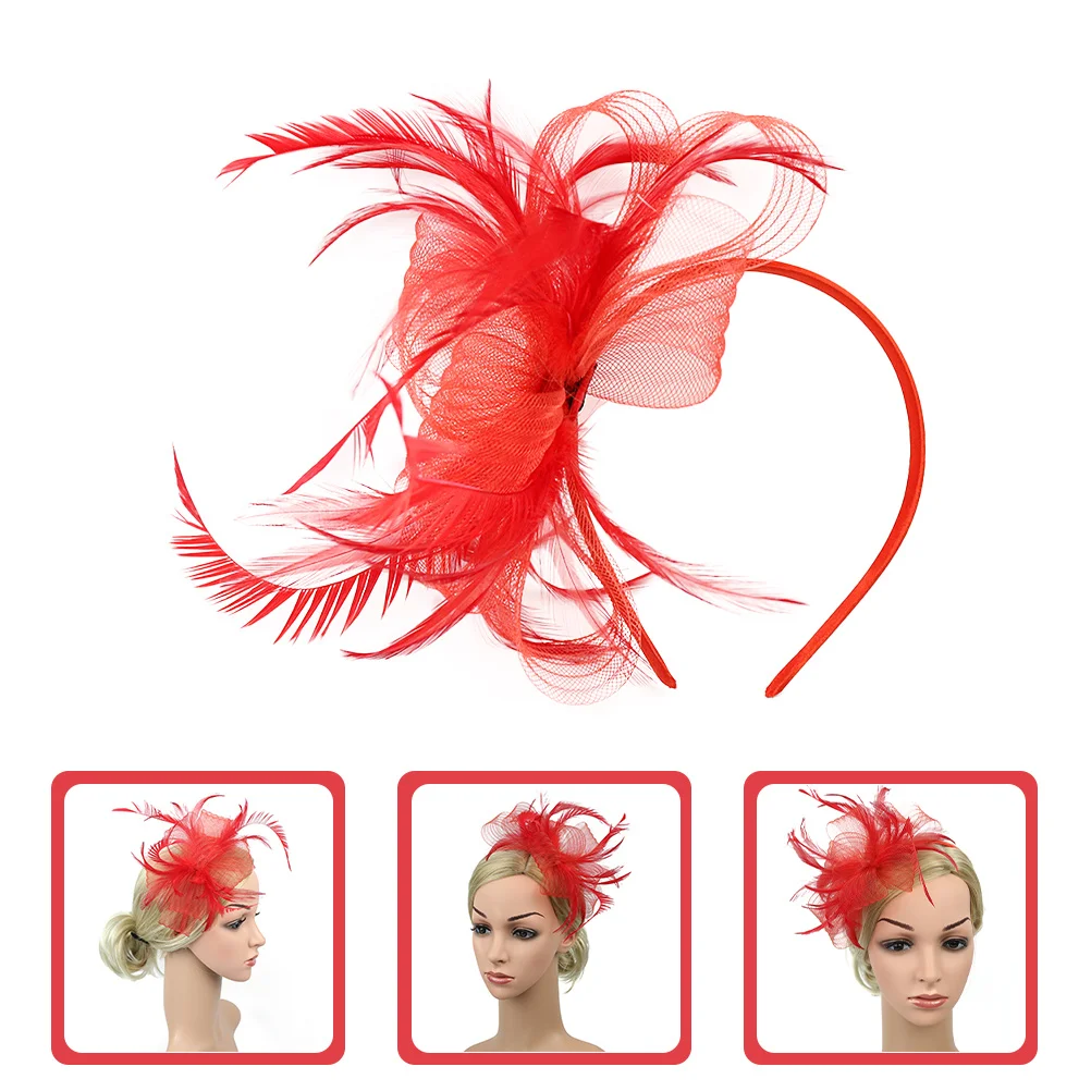 

Headband Fascinators Hat Women Artificial Plumes Elegant Wedding Tea Party Fashionable Dressy Hair Clip Adjustable