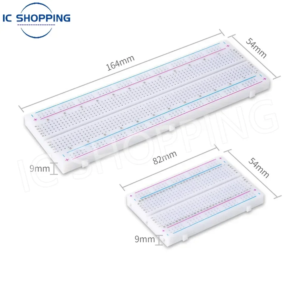 10PCS MB102 Breadboard Kit: Includes 5PCS 830-Point and 5PCS 400-Point Solderless Breadboards for Arduino Projects