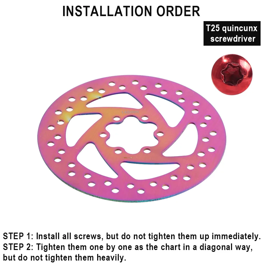 145mm Disc Brake Rotor for VSETT 10+ DUALTRON KAABO Electric Scooter Upgraded Reinforced Colorful Universal Brake Disc Parts