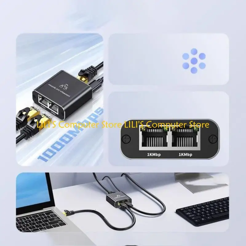 A52B Portable RJ45 Gigabit Splitter Adapter with USB Power Supply for Effortless Networking Extension and MultiDevice Use