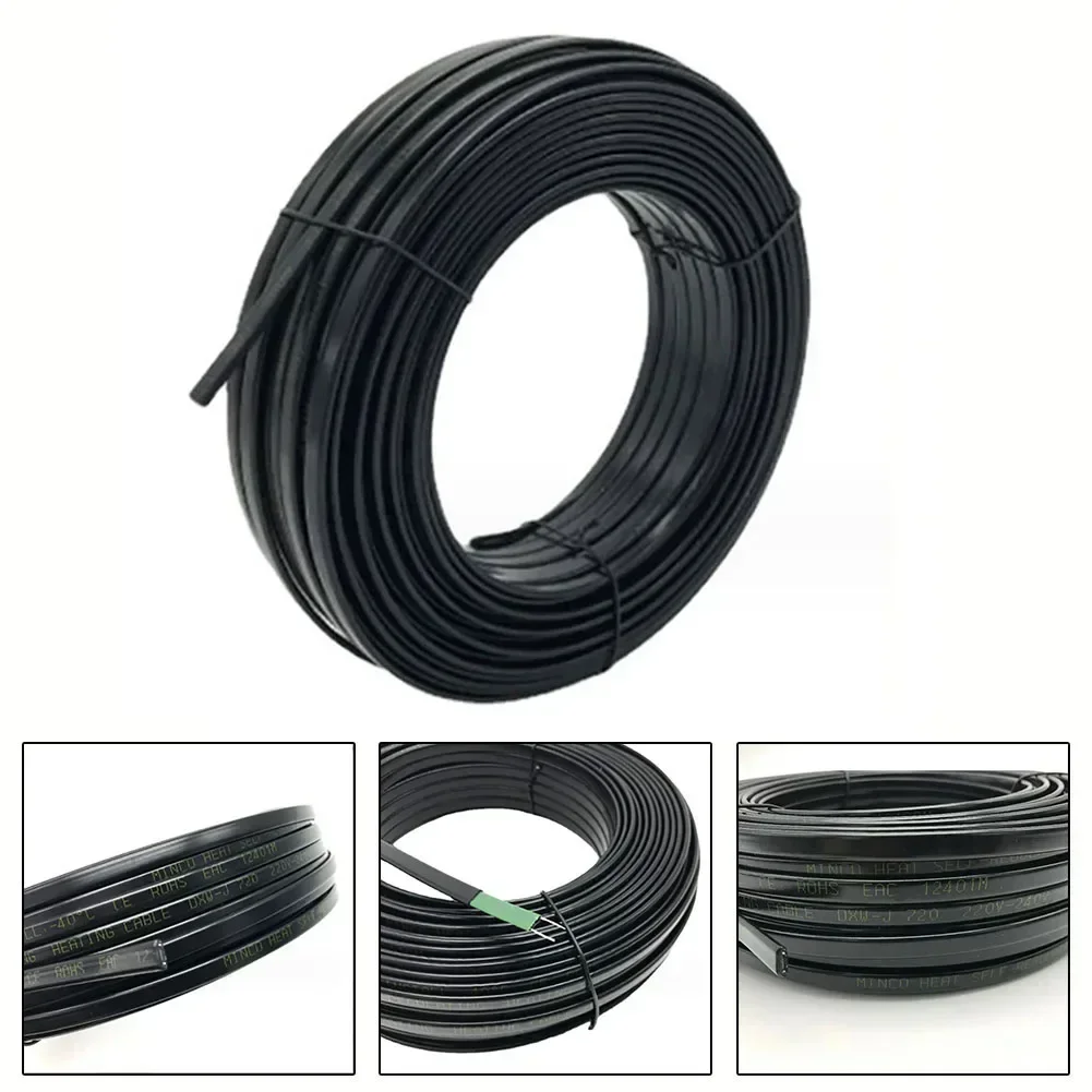 

20W/M 200-240V AC Heating Cable Flame Retardant Belt Self Temperature Limiting Deicing Heating Cable 10/20/50M