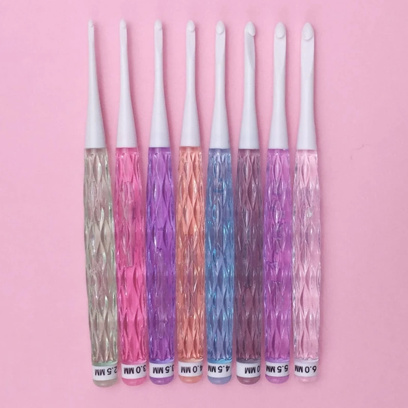 8 pezzi uncinetto per principianti 2,5 mm-6,0 mm uncinetto ergonomico manico lungo uncinetto per progetto uncinetto