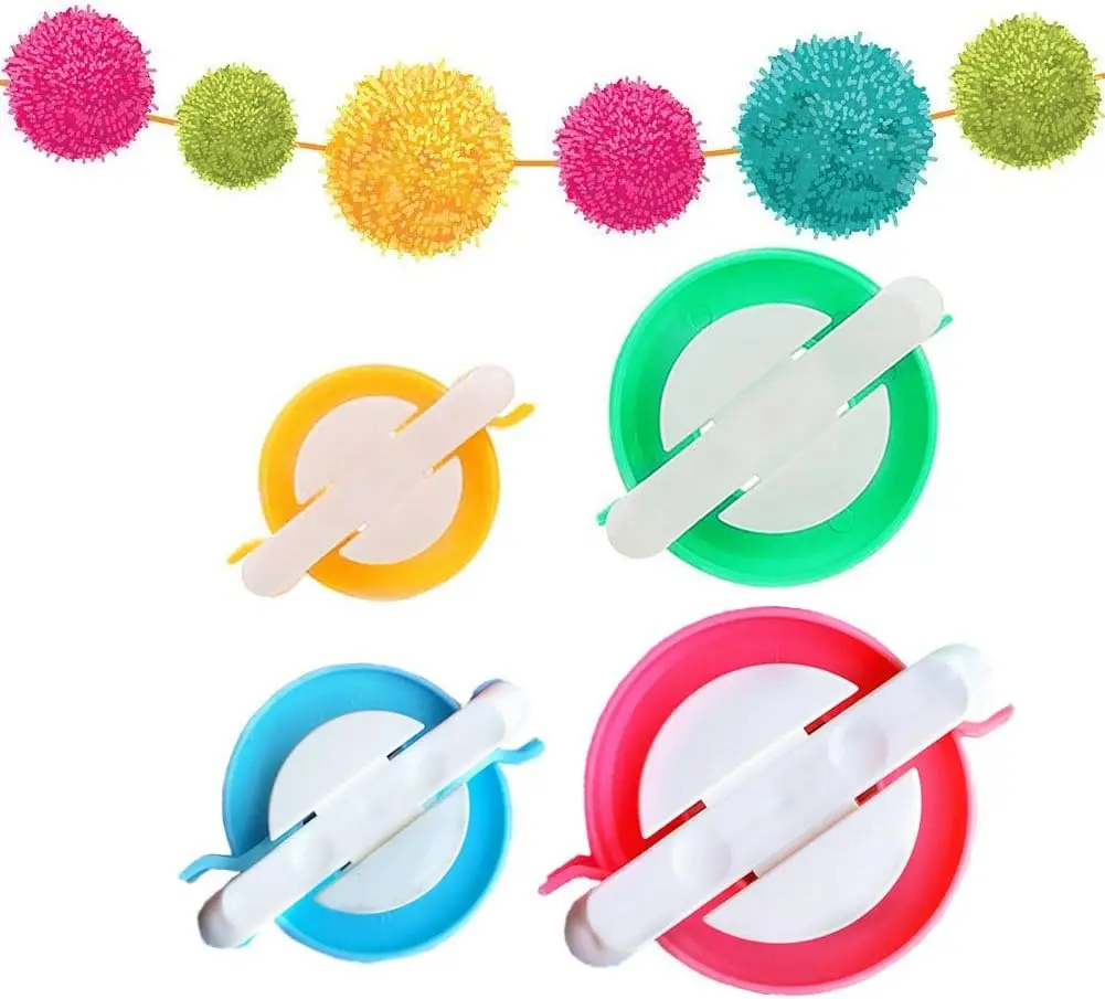 1Set Pompon Set 4 Sizes Fluff Ball Weaver Pompom Yarn Making Tool For DIY Wool Yarn Knitting Craft Project for Kids Adult