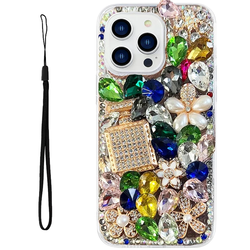 

Sparkling Diamond Phone Case For iPhone 12 13 14 15 16 Pro Max 15Plus 7 8 XS XR Protection Soft Cover Bling Funda