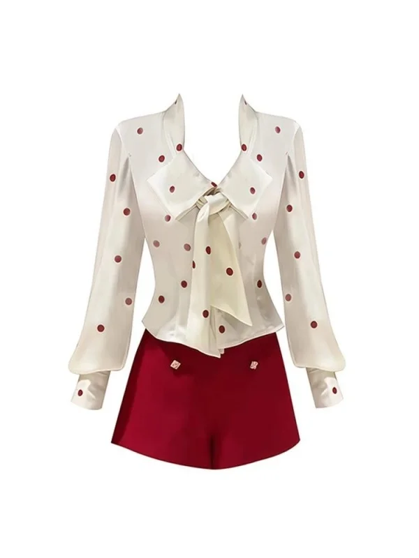 

Утягивающий корейский комплект брюк Sle irt и ort для женщин, зимний модный свободный костюм из двух предметов с высокой талией и узлом