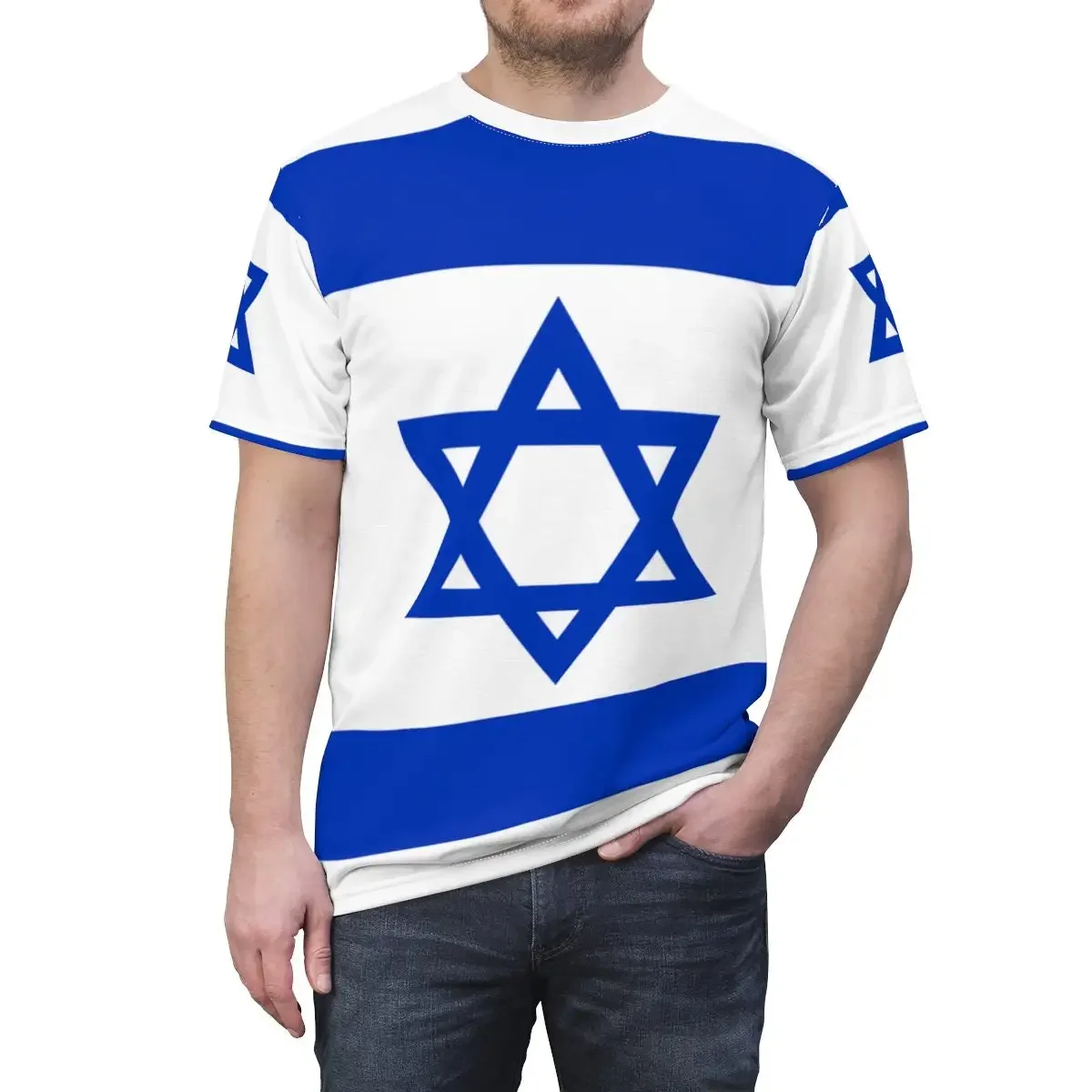 

New Summer Fashion Israel Flag 3D T Shirt For Men Fashion Hip Hop O-neck Short Sleeve Tops