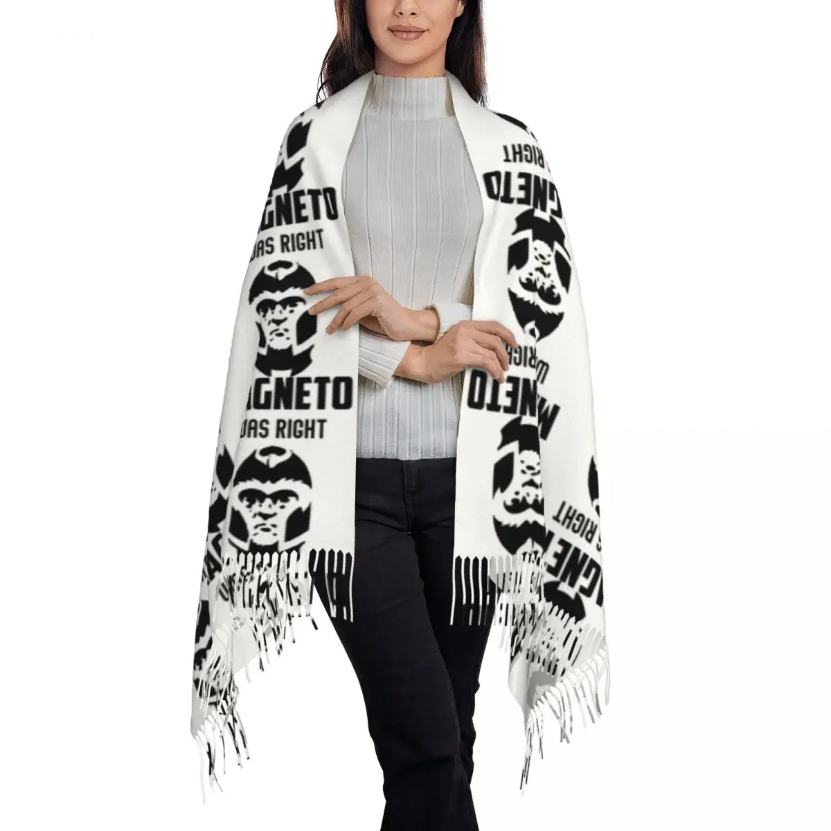 Magneto Was Right Scarf Tassel Scarves for Women Soft Warm Shawls and Wraps Long Fall Winter Shawl Wrap