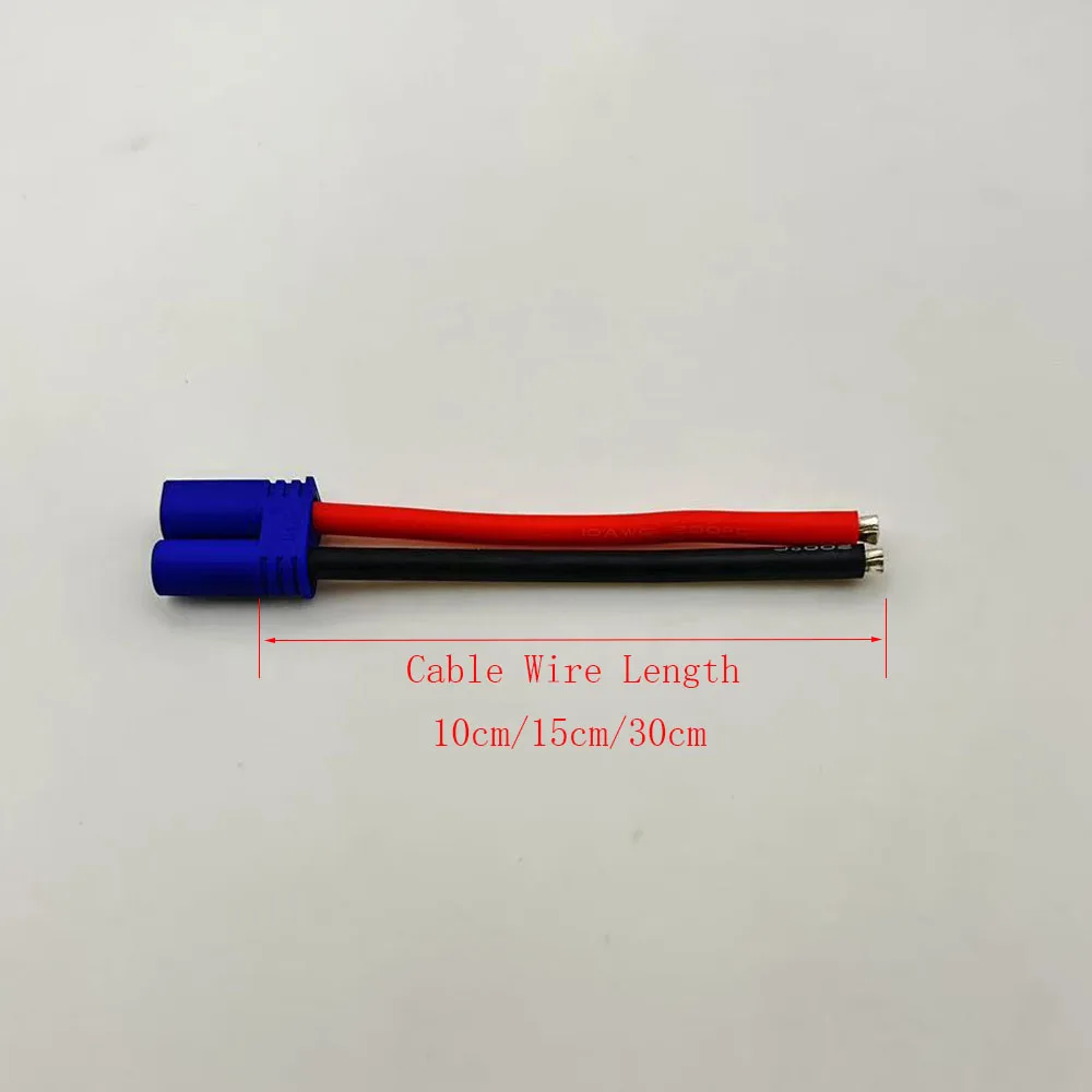 EC5 Male Plug Female Jack Connector 10AWG Silicone Cable for RC Battery Toys Pigtail Wire Length 10CM 15CM 30CM