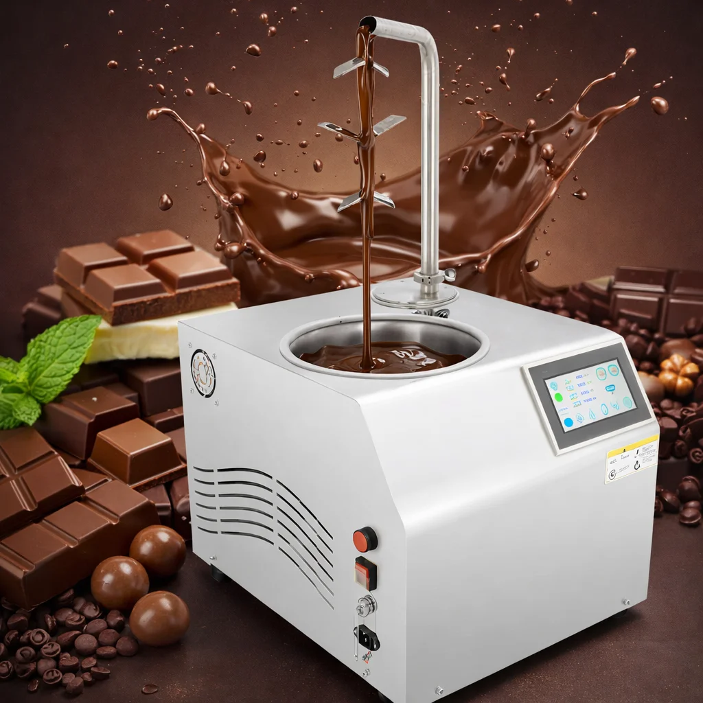 Chocolate Tempering And Melting Machine With Touchscreen Panel 1000W Hot Chocolate Dispenser And Tap Machine