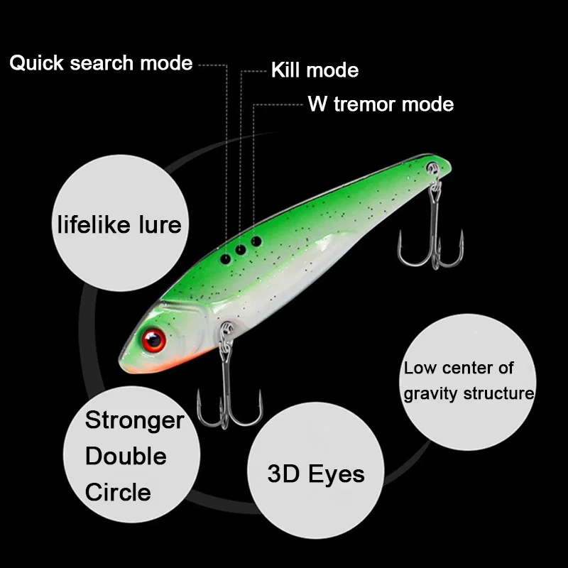 Luminous Metal VIB Spinner Spoon Fishing Lures 7/10g Gold Silver Artificial Bait With Feather Treble Hook Trout Pike Bass Tackle