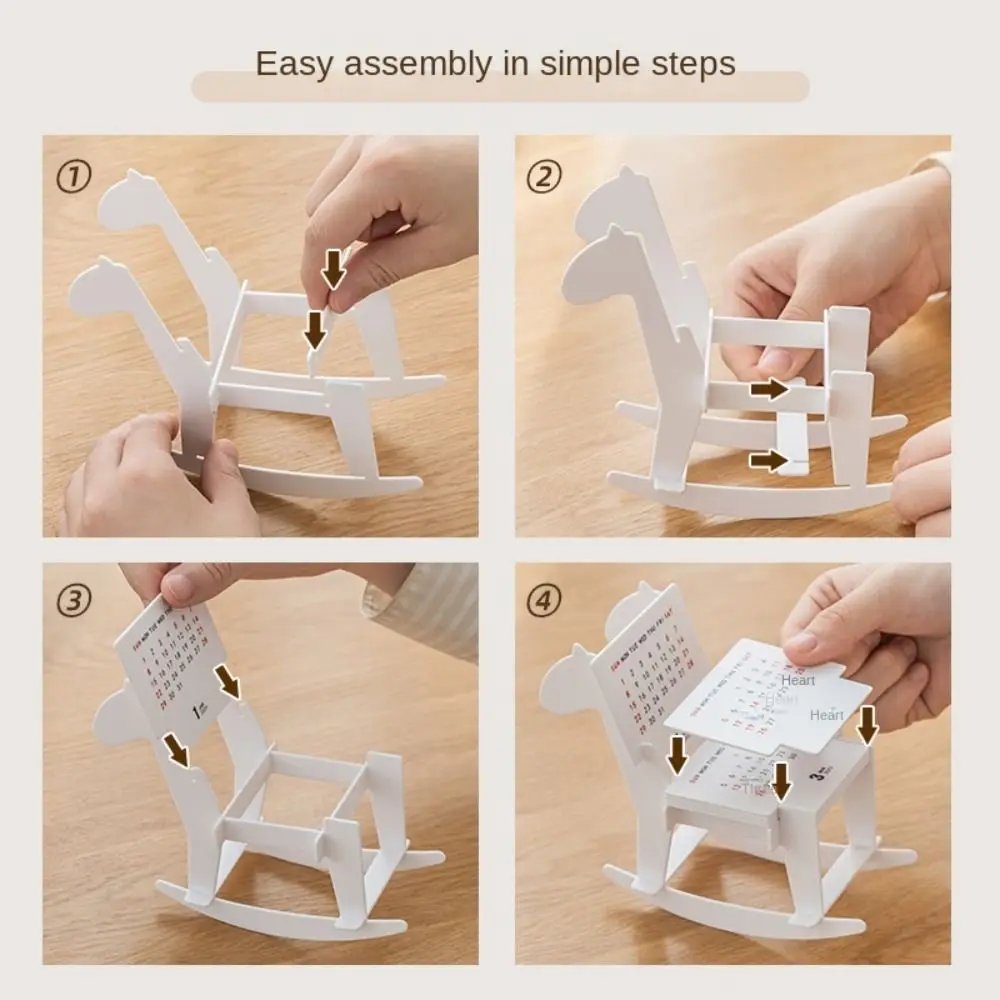 Kalender meja Mini 2025, Set jadwal waktu Diy, kalender kuda Trojan, hari Target sampai blok bangunan kalender