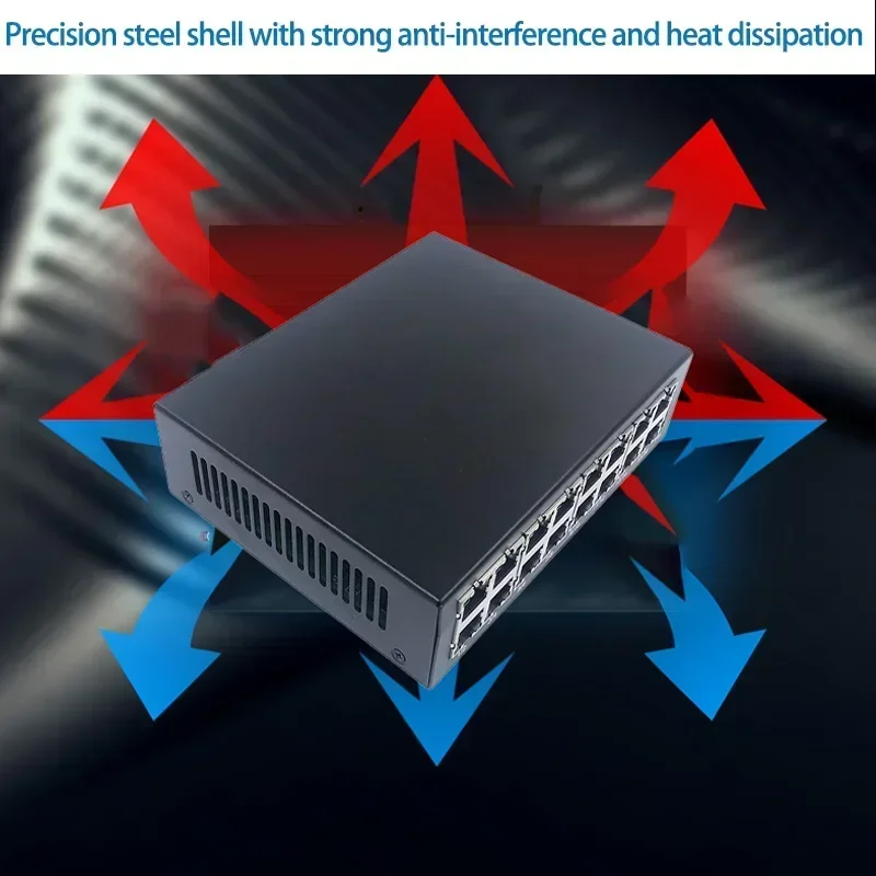 16 портов 10/100/1000M dc in 12V промышленный модуль коммутатора ethernet для школы, торгового центра, промышленной зоны, торгового центра