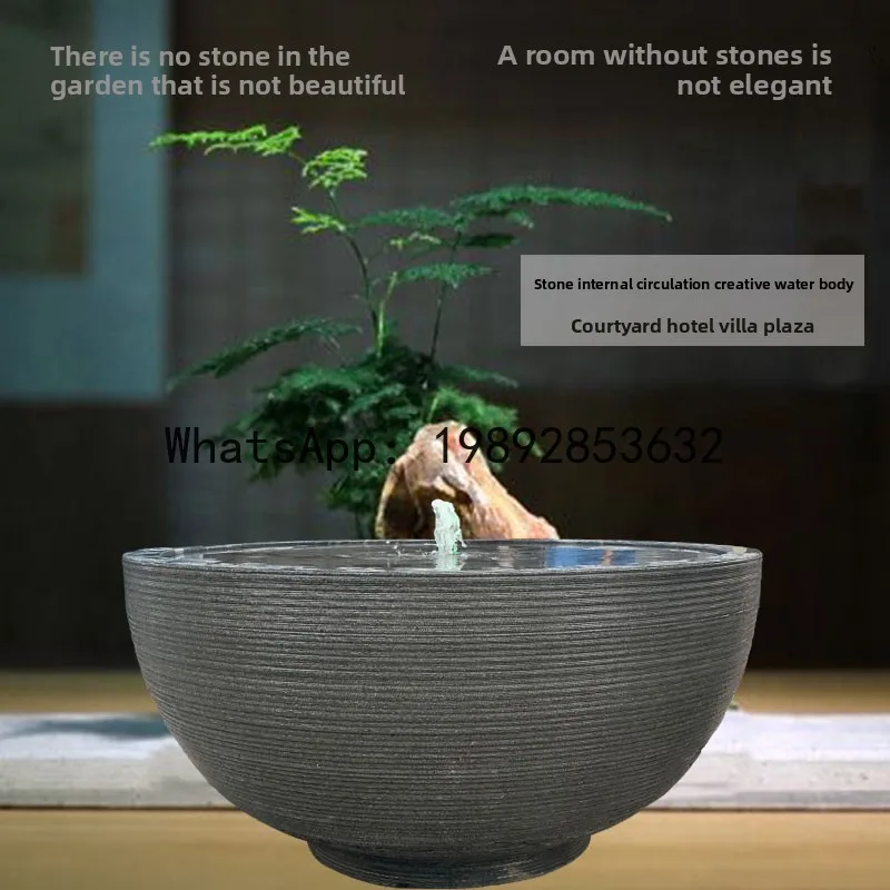 تشيكوسلوفاكيا النمط الياباني المشهد تدفق المياه حجر السلطانية فيلا فناء نافورة حجر النحت حديقة حوض حوض خزان الأسماك