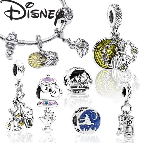 2025 Disney La Bella y La Bestia cuentas colgantes ajuste Original serpiente pulsera de plata collar cuenta para joyería Diy regalo de mujer