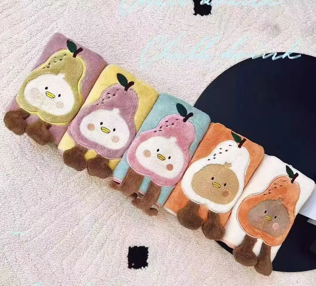 2025 نمط جديد الطازجة والخفيفة الكمثرى الفاكهة المرجان الصوف سميكة ماصة التجفيف السريع منشفة منشفة الوجه لينة لتجفيف الشعر #6