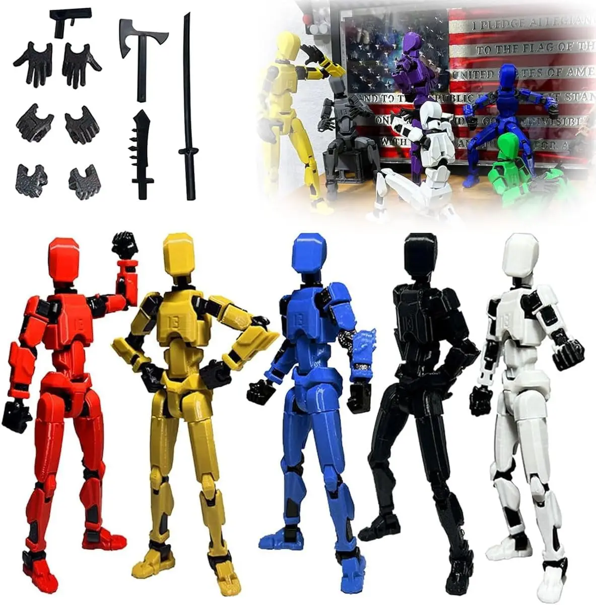 Titan 13 Action Figure Multi Joint Movable Doll 3D Printed Lucky 13 Action Figure Robot Children Toy Kids DIY Stress Relief Toys