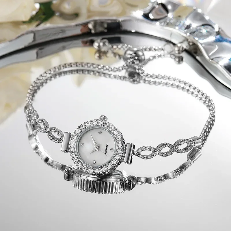 Relojes de lujo para mujer, relojes de pulsera de cuarzo simples, relojes de esfera pequeña, pulsera, reloj de regalo para mujer, reloj femenino