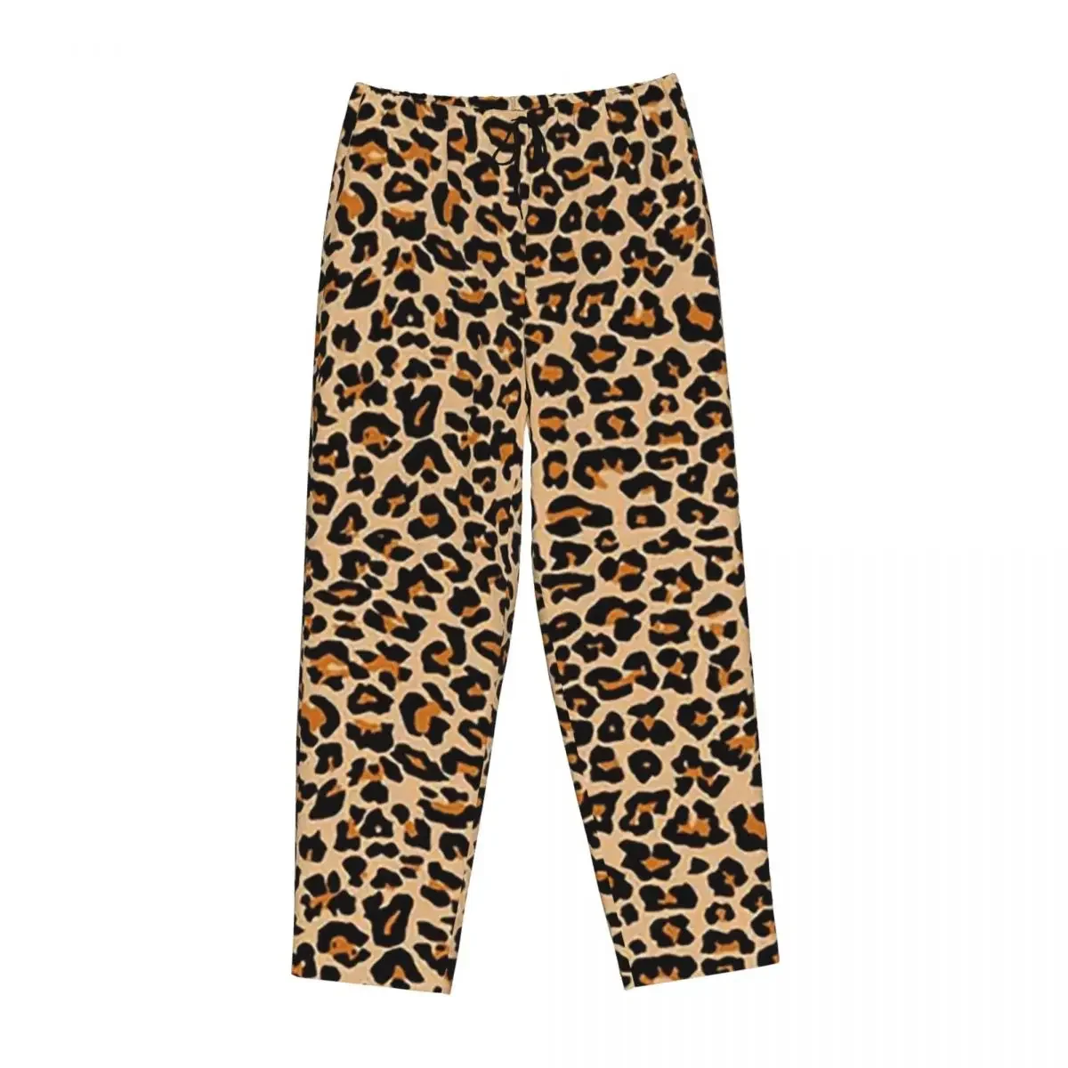 Custom Leopard Spotty Print Face Mask Women Pajama Pants Lounge Sleep Sleepwear Bottoms with Pockets