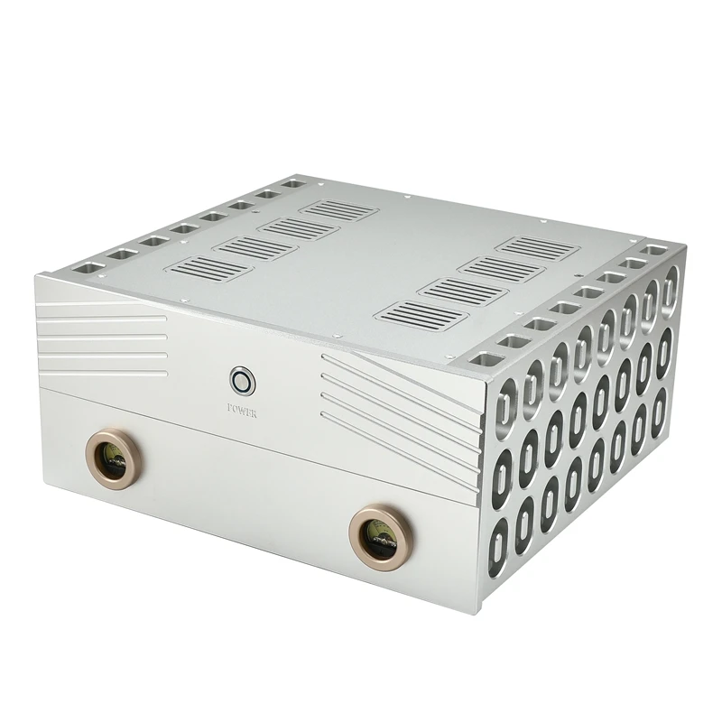 Deluxe aluminum Enclosure Class A Power Amplifier Chassis Big Case DIY Box For Audio Amp 438*200*410mm