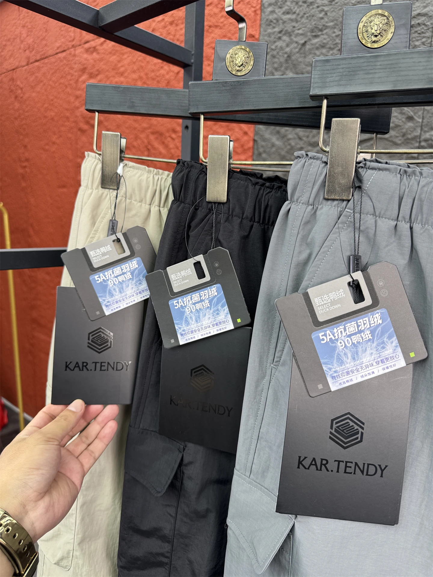 

4K Function Ski Pants Men's Winter Loose Straight Cut 90 White Du down Warm Workwear Pants Faion Urban Sle Long Trousers