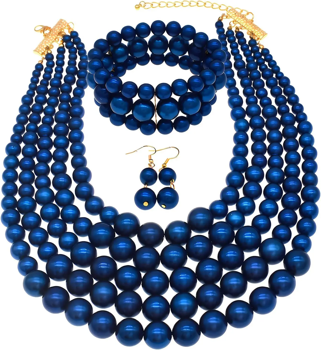 

Большое ожерелье Jnf из искусственного жемчуга для женщин, комплект из ожерелья, браслета и серег с жемчугом в стиле 1920-х годов, жемчужное ожерелье для костюмов.