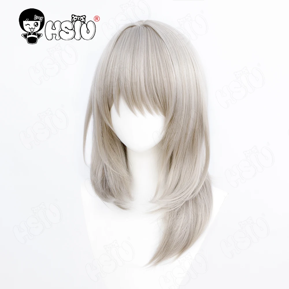 Kawaragi Momoka Cosplay Wig Fiber synthetic wig「HSIU 」champagne gray long Wig+Wig cap Anime GIRLS BAND CRY Cosplay Wig image 5
