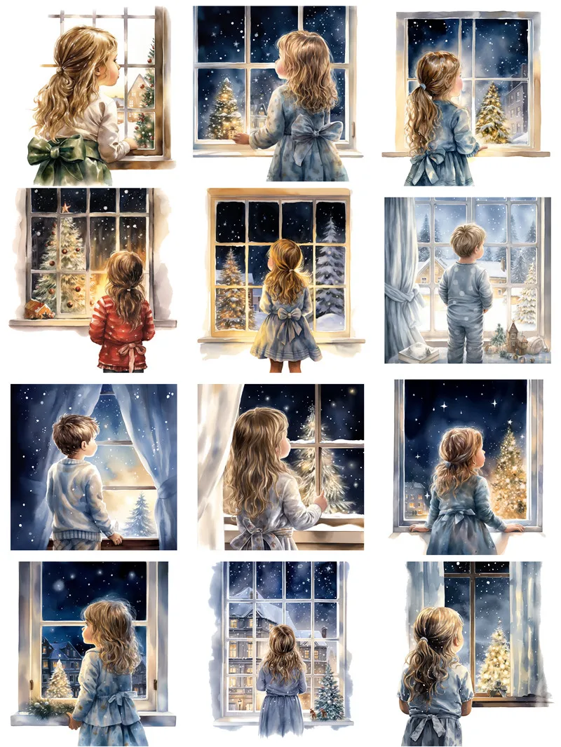 Winter windows Stickers Crafts And Scrapbooking stickers kids toys book Decorative sticker DIY Stationery