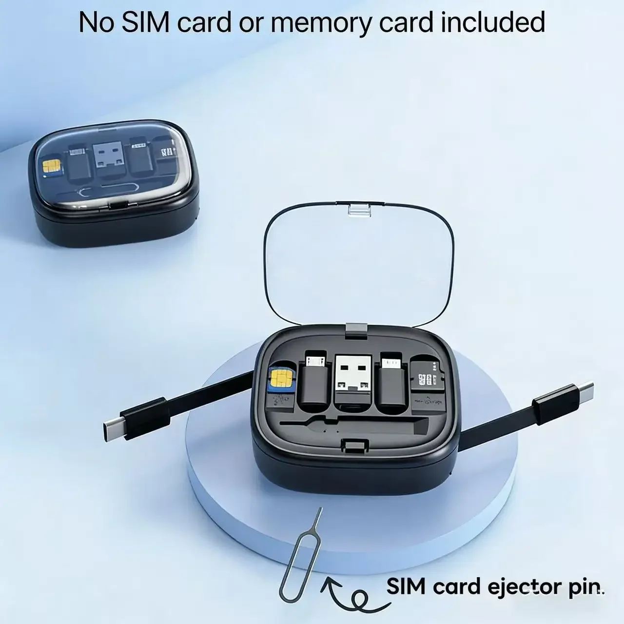 Multifunctional Retractable Data Cable Storage Box 65W Fast Charging Mobile Phone Charging Cable Multi-head Digital Storage Box